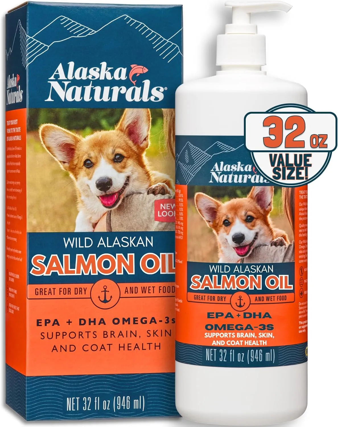 ALASKA NATURALS - Alaska Naturals Wild Alaskan Salmon Fish Oil 32 Fl.Oz. - The Red Vitamin MX - Aceite De Pescado Para Perros - {{ shop.shopifyCountryName }}