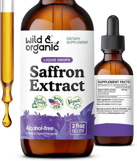 WILD & ORGANIC - Wild & Organic Saffron Tincture 88.5Mg. 2 Fl.Oz. - The Red Vitamin MX - Suplementos Alimenticios - {{ shop.shopifyCountryName }}