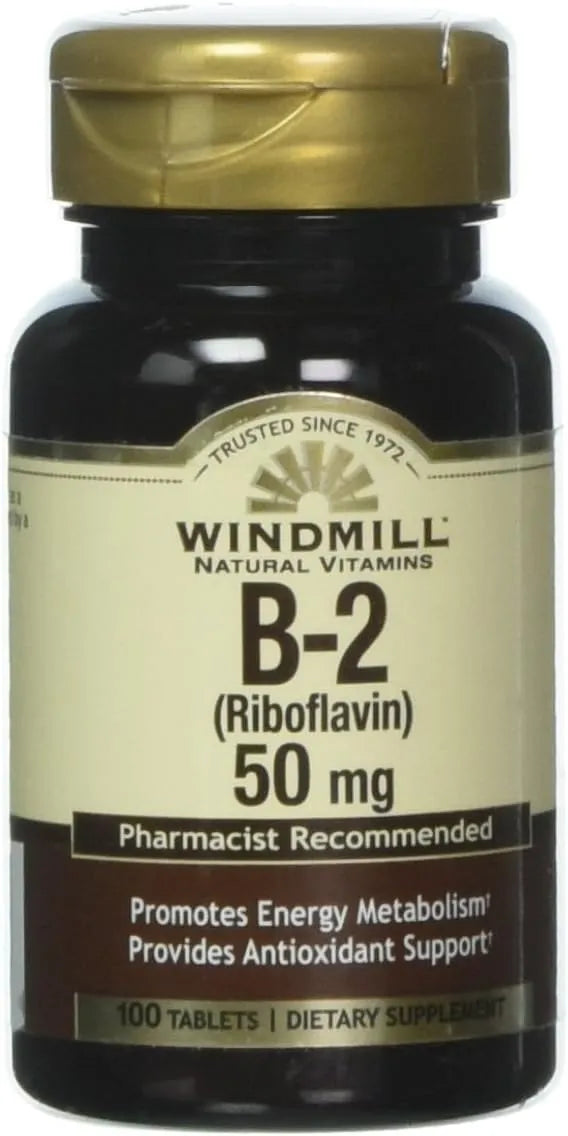 WINDMILL - Windmill VIT B-2 50Mg. 100 Tabletas - The Red Vitamin MX - Suplementos Alimenticios - {{ shop.shopifyCountryName }}
