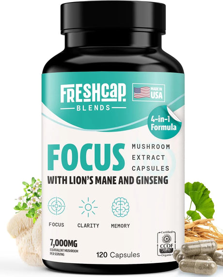 FRESHCAP - FreshCap 4-in-1 Focus with Lions Mane Extract and Ginseng 120 Capsulas - The Red Vitamin MX - Suplementos Alimenticios - {{ shop.shopifyCountryName }}