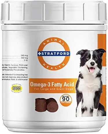 STRATFORD PHARMACEUTICALS - Stratford Pharmaceuticals EZ Chew Omega 3 Fatty Acid Soft Chew Max Strength 90 Masticables - The Red Vitamin MX - Aceite De Pescado Para Perros - {{ shop.shopifyCountryName }}