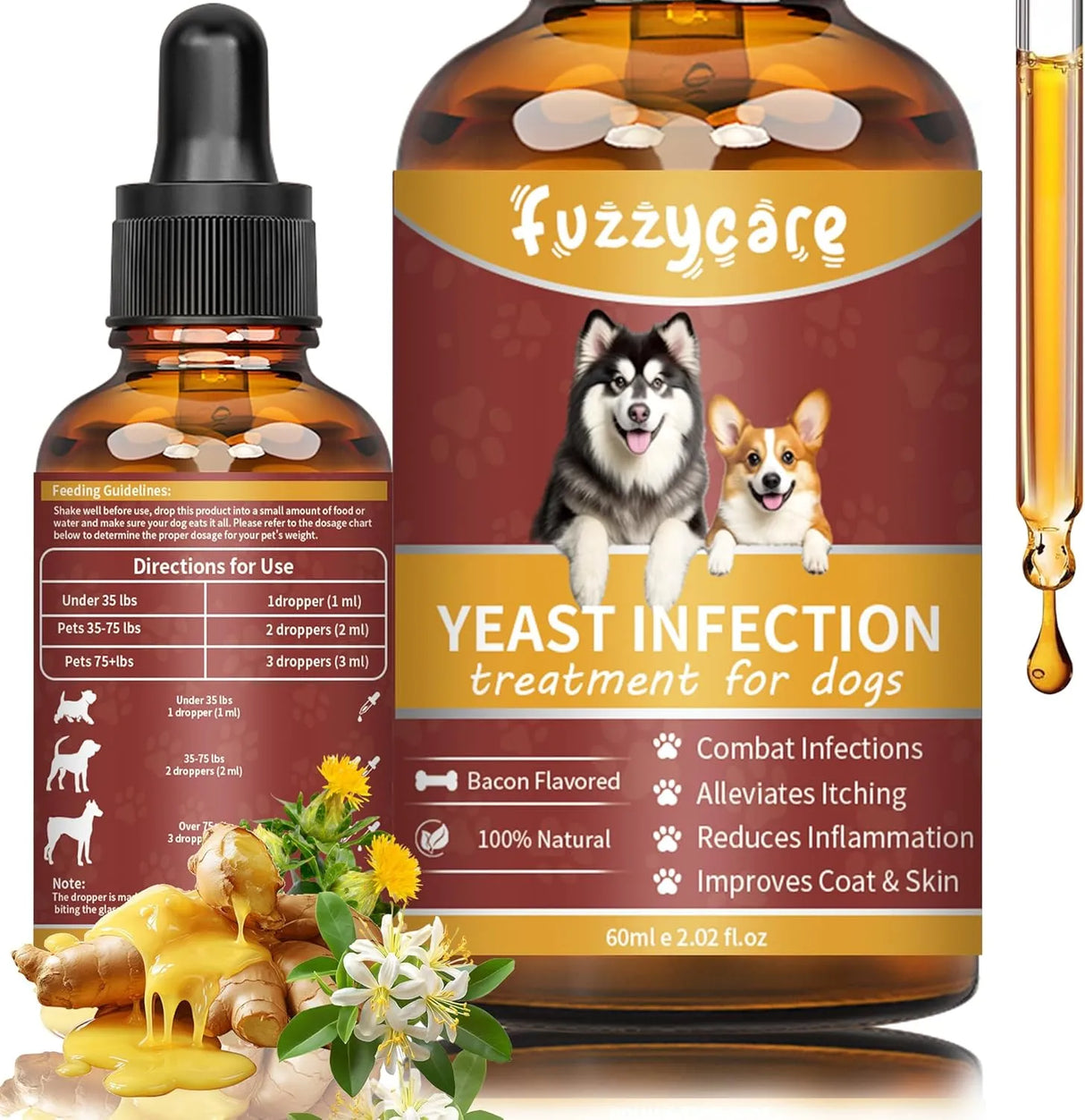 FUZZYCARE - Fuzzycare Natural Yeast Infection Treatment for Dogs 60Ml. - The Red Vitamin MX - Cuidado Del Oído De Perros - {{ shop.shopifyCountryName }}