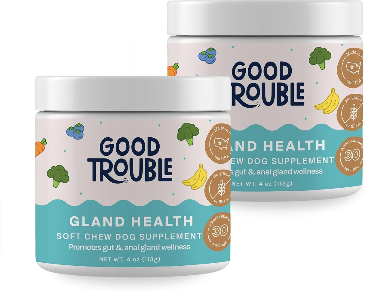 Good Trouble Gland Health Soft Chew Supplements for Dogs 30 Masticables 2 Pack