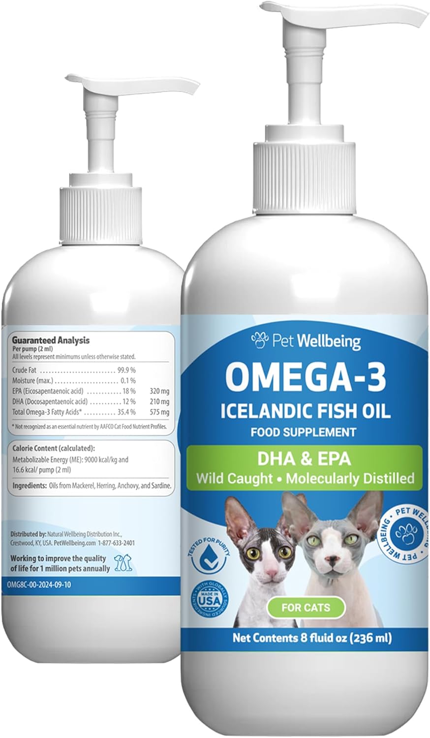 Pet Wellbeing Omega-3 Icelandic Fish Oil for Cats 236Ml.