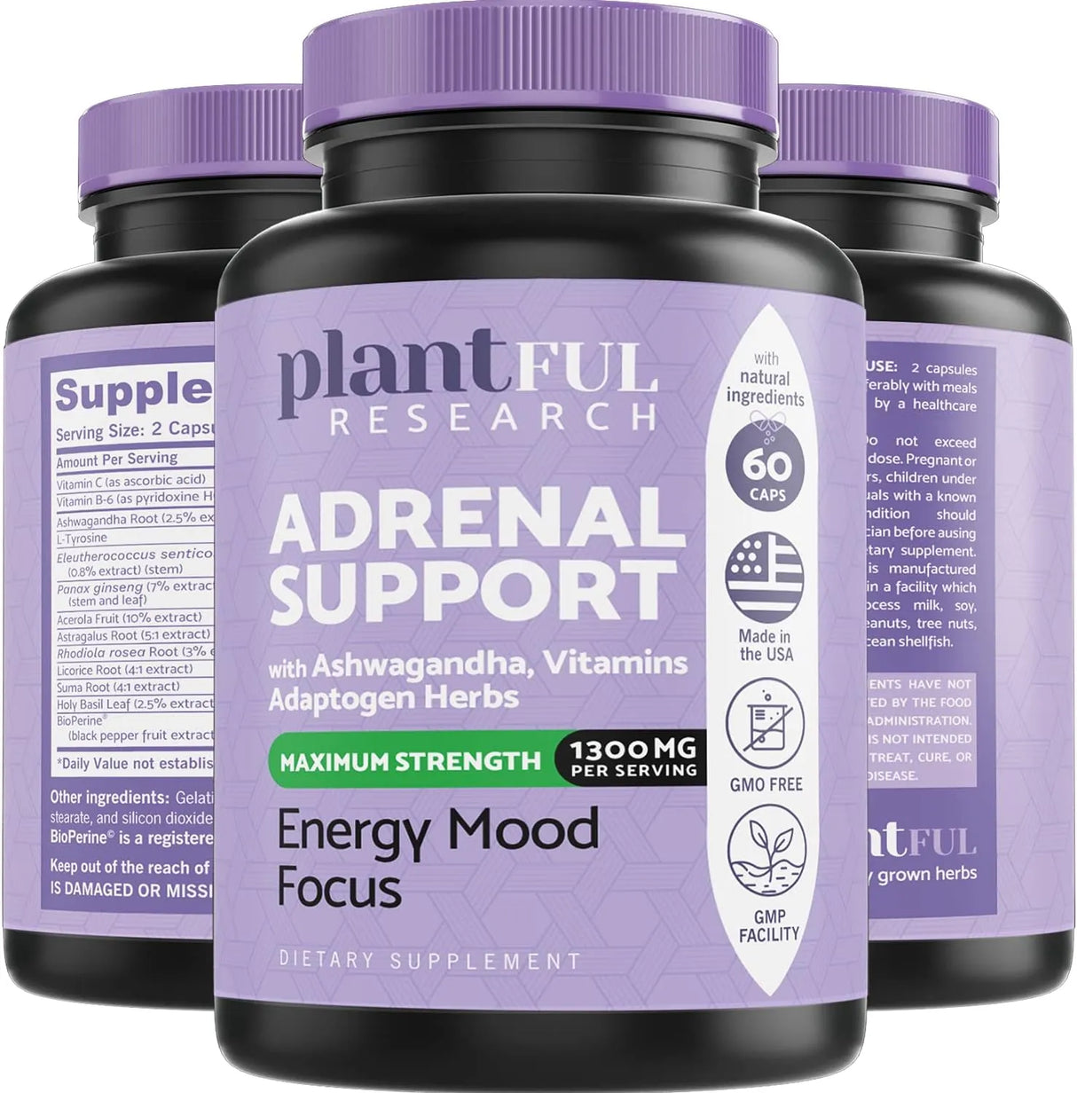 PLANTFUL RESEARCH - PLANTFUL RESEARCH Adrenal Support & Cortisol Manager 60 Capsulas - The Red Vitamin MX - Suplementos Alimenticios - {{ shop.shopifyCountryName }}