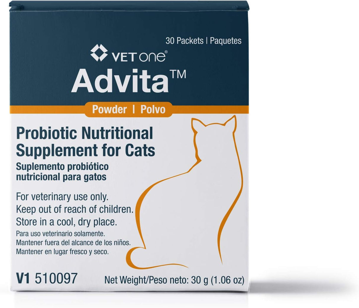 VetOne Advita Powder Probiotic Nutritional Supplement for Cats 30 Paquetes