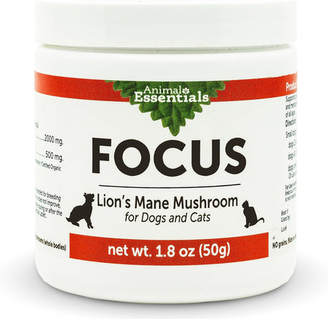 ANIMAL ESSENTIALS - Animal Essentials Focus Lions Mane Mushroom Supplement for Dogs 50Gr. - The Red Vitamin MX - Suplementos Herbales Para Perros - {{ shop.shopifyCountryName }}