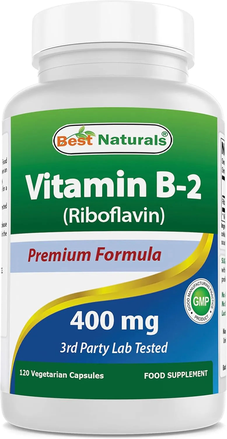 BEST NATURALS - Best Naturals Vitamin B2 400Mg. 120 Capsulas - The Red Vitamin MX - Suplementos Alimenticios - {{ shop.shopifyCountryName }}