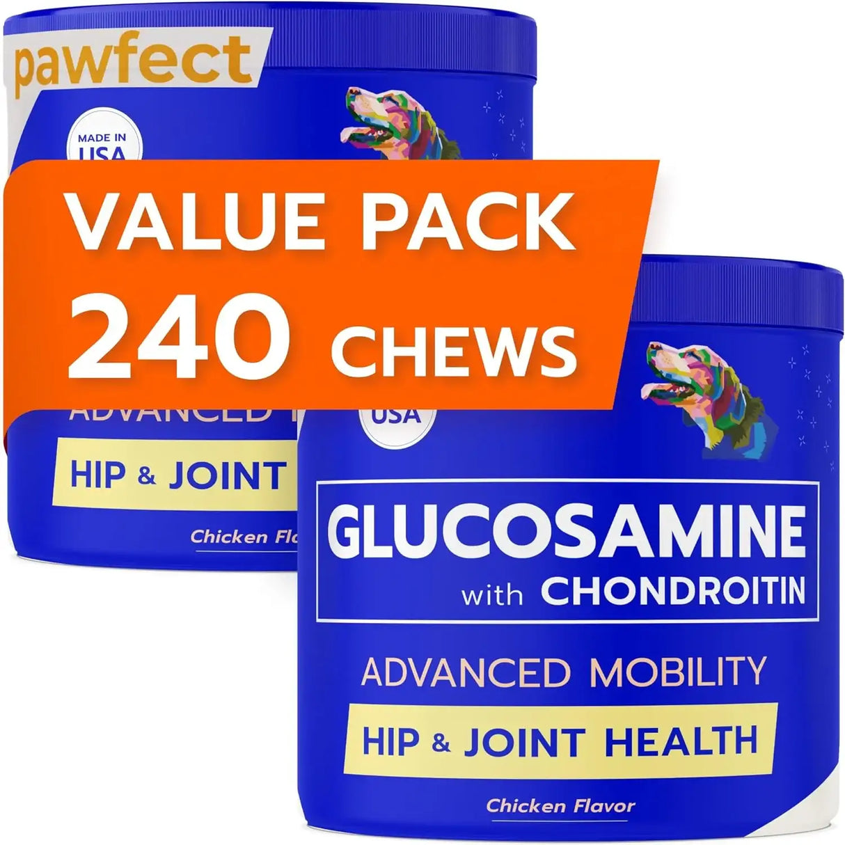 PAWFECT - Pawfect Mobility Glucosamine Chews for Dogs 120 Masticables 2 Pack - The Red Vitamin MX - Cuidado De Cadera Y Articulaciones Para Perros - {{ shop.shopifyCountryName }}