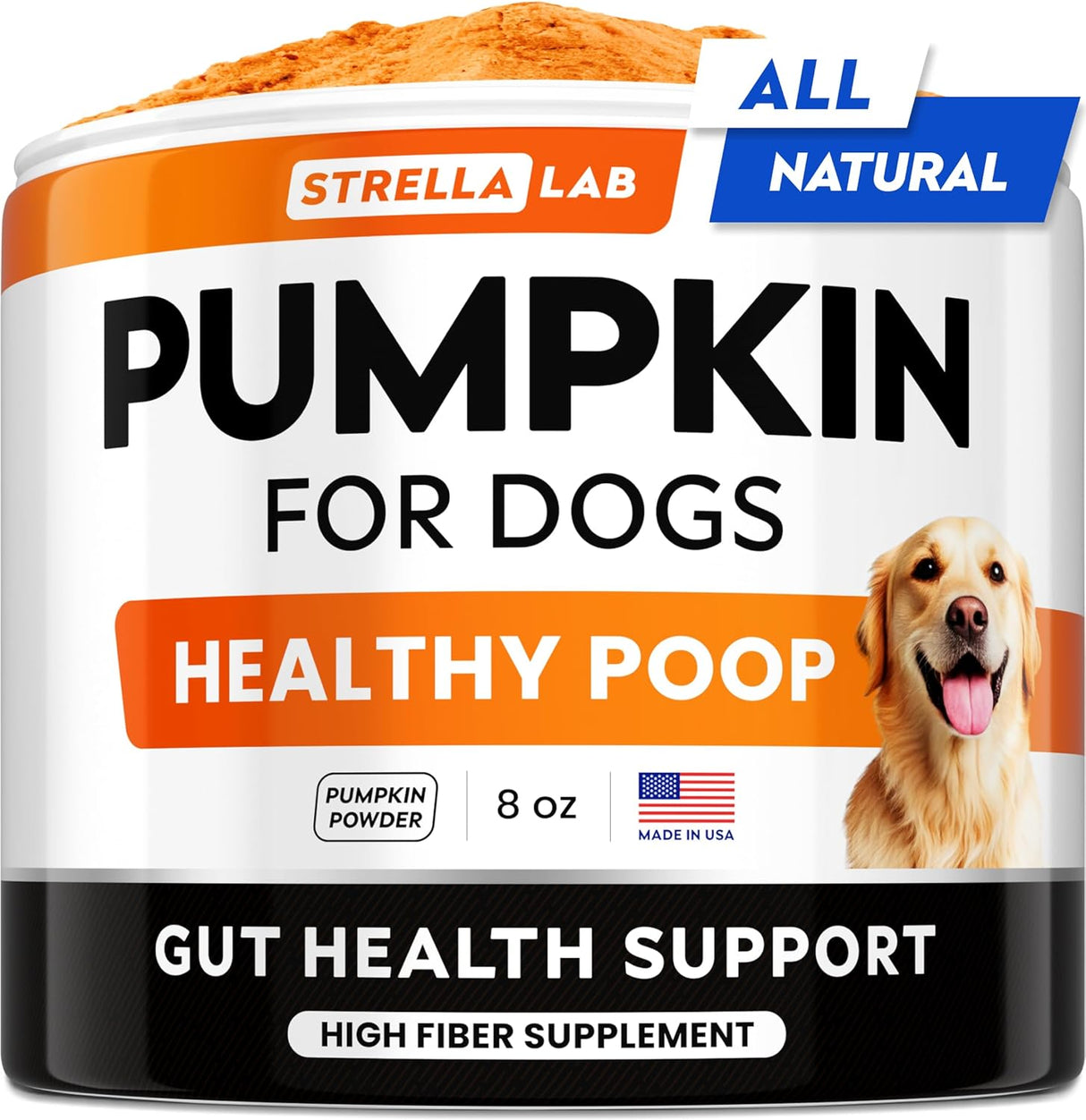 STRELLALAB Pumpkin Powder for Dogs 8 Oz.