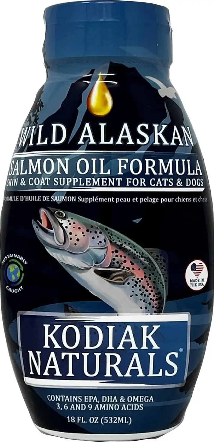 KODIAK NATURALS - KODIAK NATURALS Wild Alaskan Salmon Oil Formula for Dogs & Cats 18 Fl.Oz. - The Red Vitamin MX - Aceite De Pescado Para Perros - {{ shop.shopifyCountryName }}