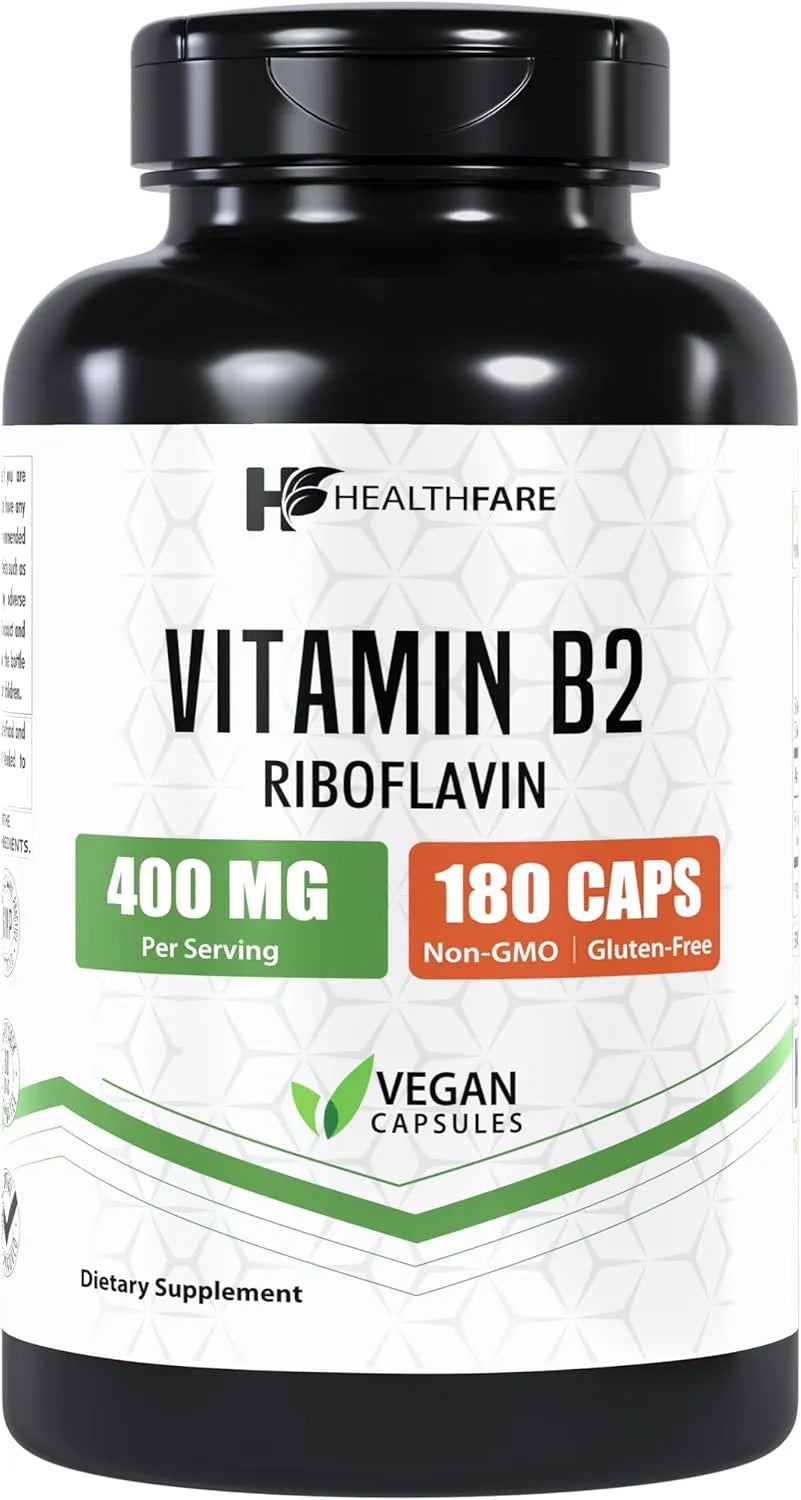 HEALTHFARE - Healthfare Vitamin B2 Riboflavin 400Mg. 180 Capsulas - The Red Vitamin MX - Suplementos Alimenticios - {{ shop.shopifyCountryName }}