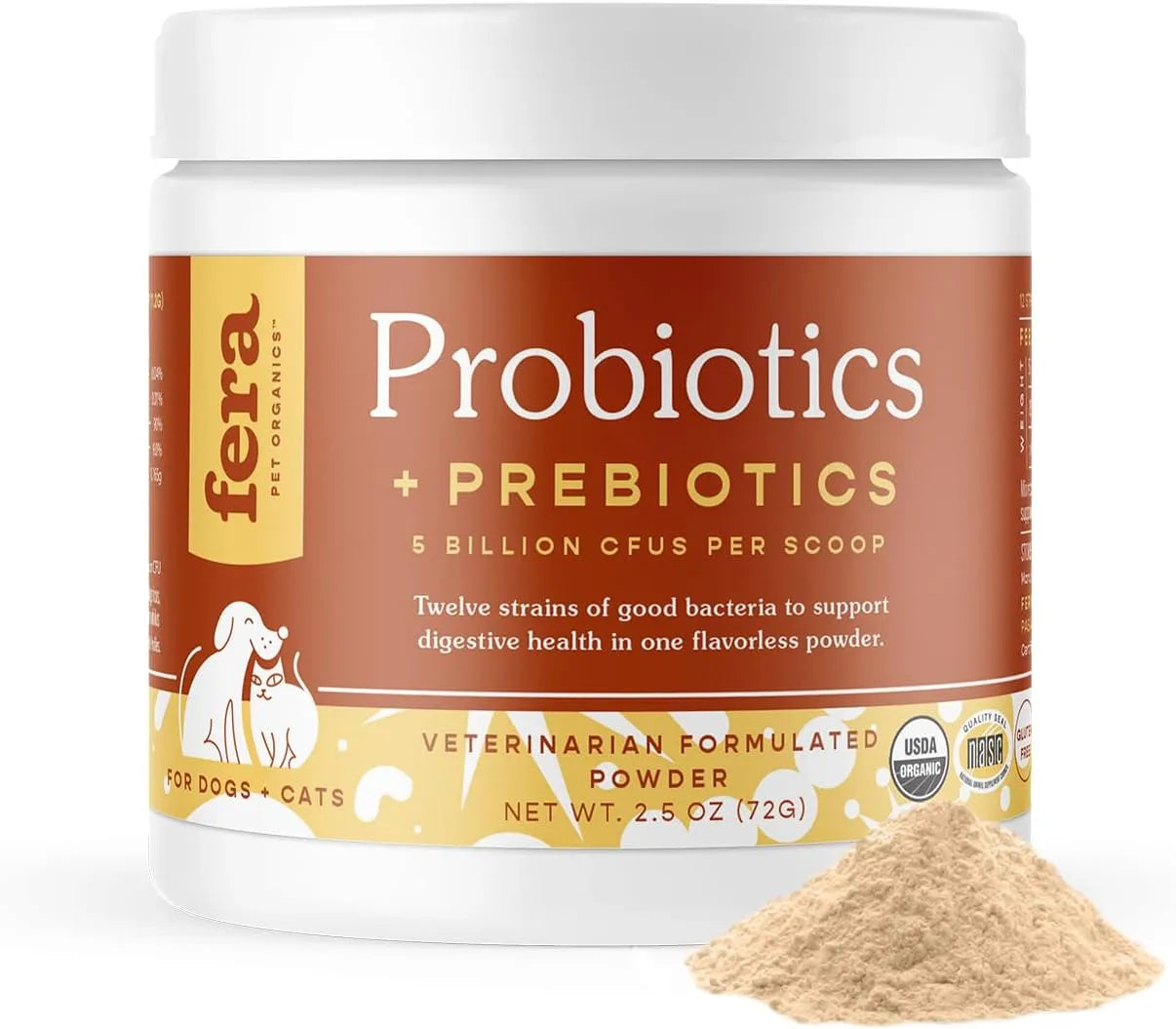 FERA PETS - Fera Pet Organics Probiotics for Dogs & Cats 72Gr. - The Red Vitamin MX - Probióticos Para Perros - {{ shop.shopifyCountryName }}