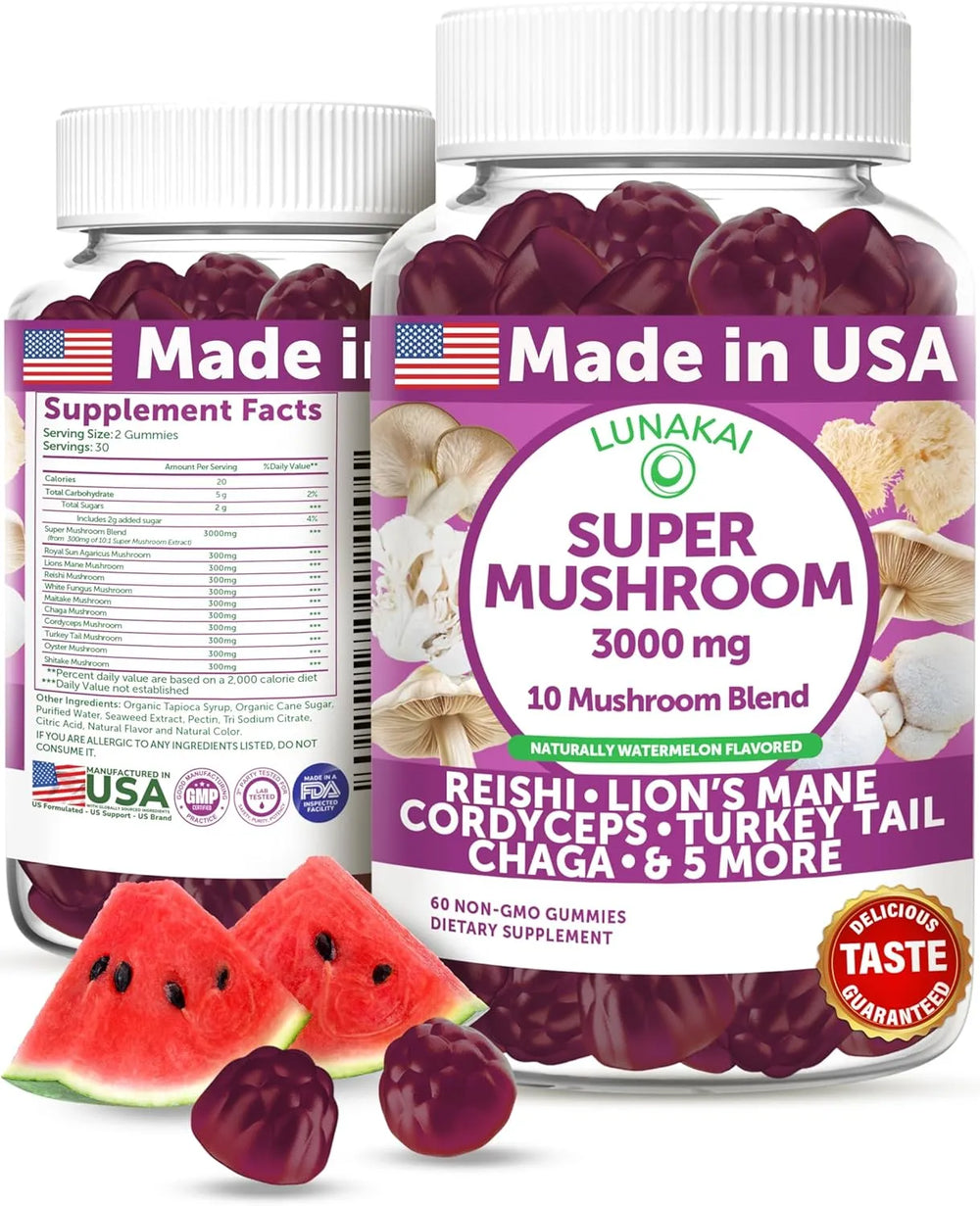 LUNAKAI - Lunakai Super Mushroom Gummies 10-in-1 60 Gomitas - The Red Vitamin MX - Suplementos Alimenticios - {{ shop.shopifyCountryName }}