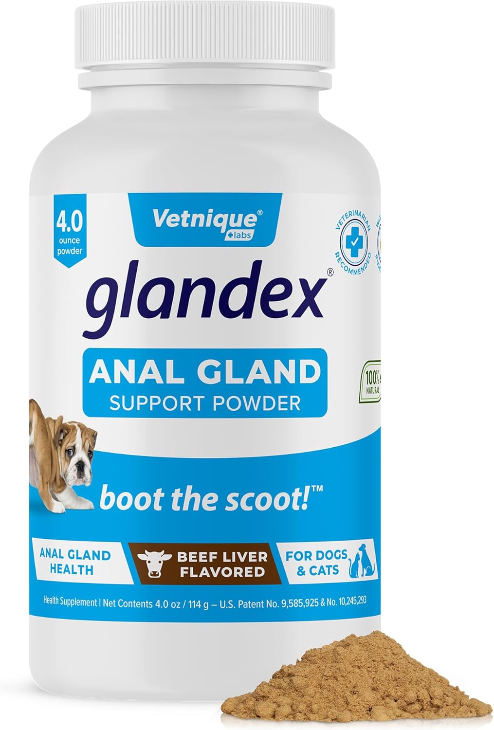 Vetnique Labs Glandex Dog Fiber Supplement Powder Beef Liver 114Gr.