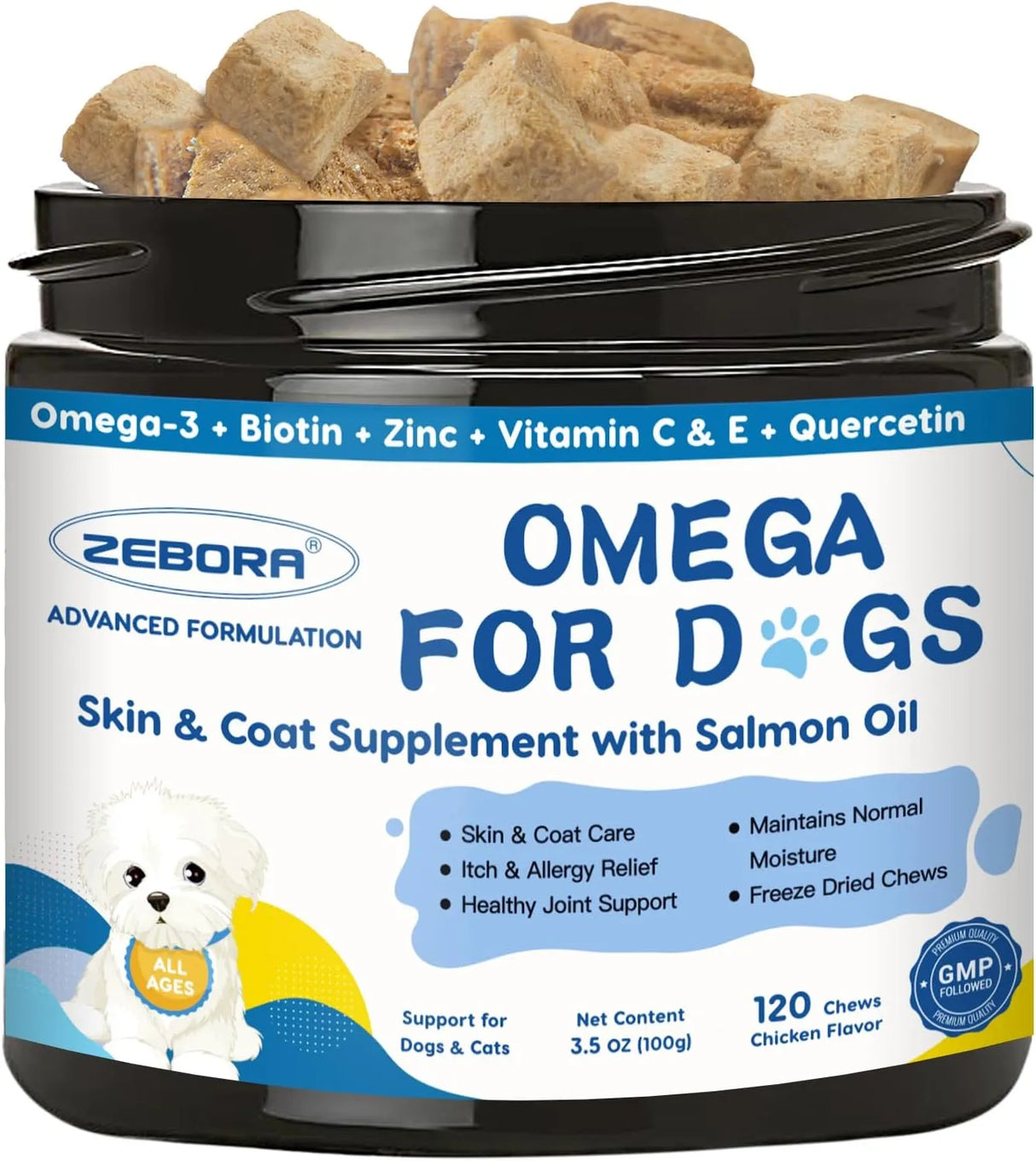 ZEBORA - ZEBORA Omega 3 for Dogs with Salmon Oil Chicken Flavor 120 Masticables - The Red Vitamin MX - Aceite De Pescado Para Perros - {{ shop.shopifyCountryName }}