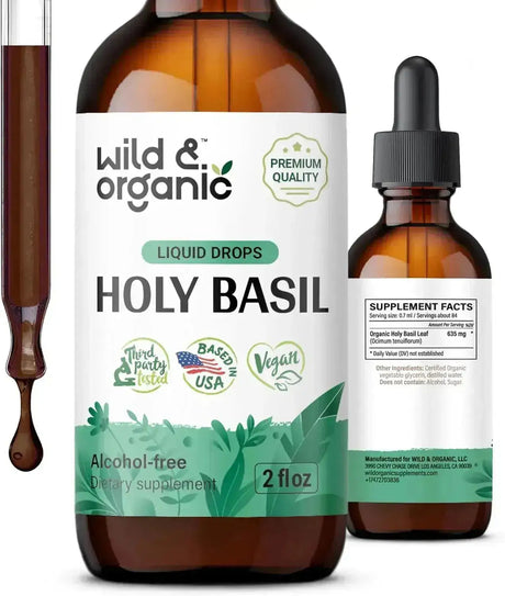 WILD & ORGANIC - Wild & Organic Holy Basil Tincture 2 Fl.Oz. - The Red Vitamin MX - Suplementos Alimenticios - {{ shop.shopifyCountryName }}