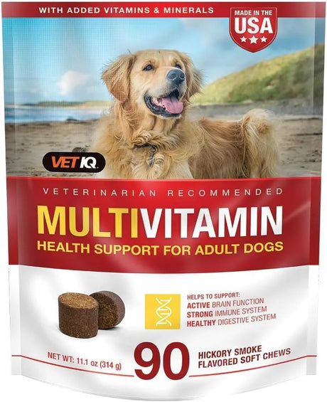 VETIQ - VetIQ Multivitamin Supplement for Dogs Hickory Smoke Flavored 90 Masticables - The Red Vitamin MX - Multivitamínicos Para Perros - {{ shop.shopifyCountryName }}