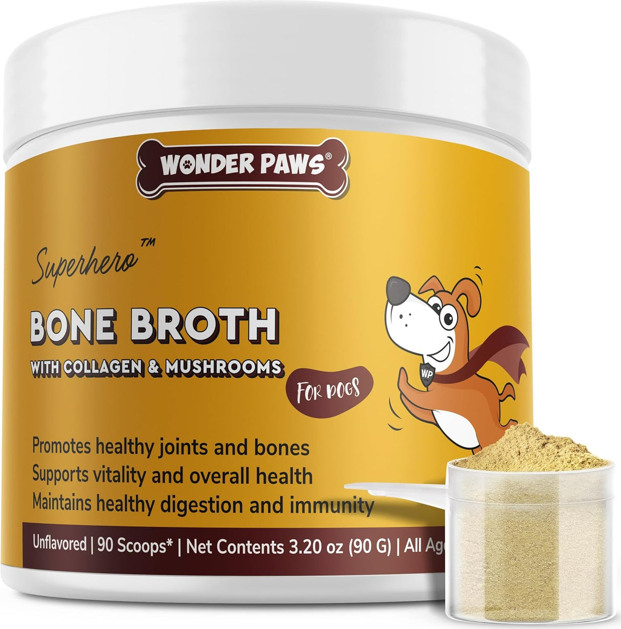 WONDER PAWS - WONDER PAWS Bone Broth Powder with Organic Mushrooms & Collagen 90Gr. - The Red Vitamin MX - Suplementos Herbales Para Perros - {{ shop.shopifyCountryName }}