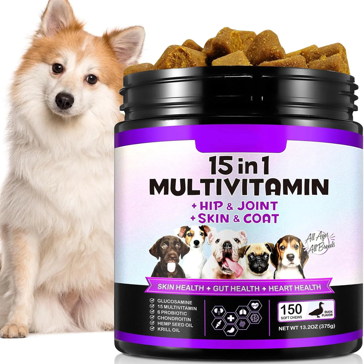 FRDUGA - FRDUGA 15-in-1 Dog Multivitamin 150 Masticables - The Red Vitamin MX - Multivitamínicos Para Perros - {{ shop.shopifyCountryName }}