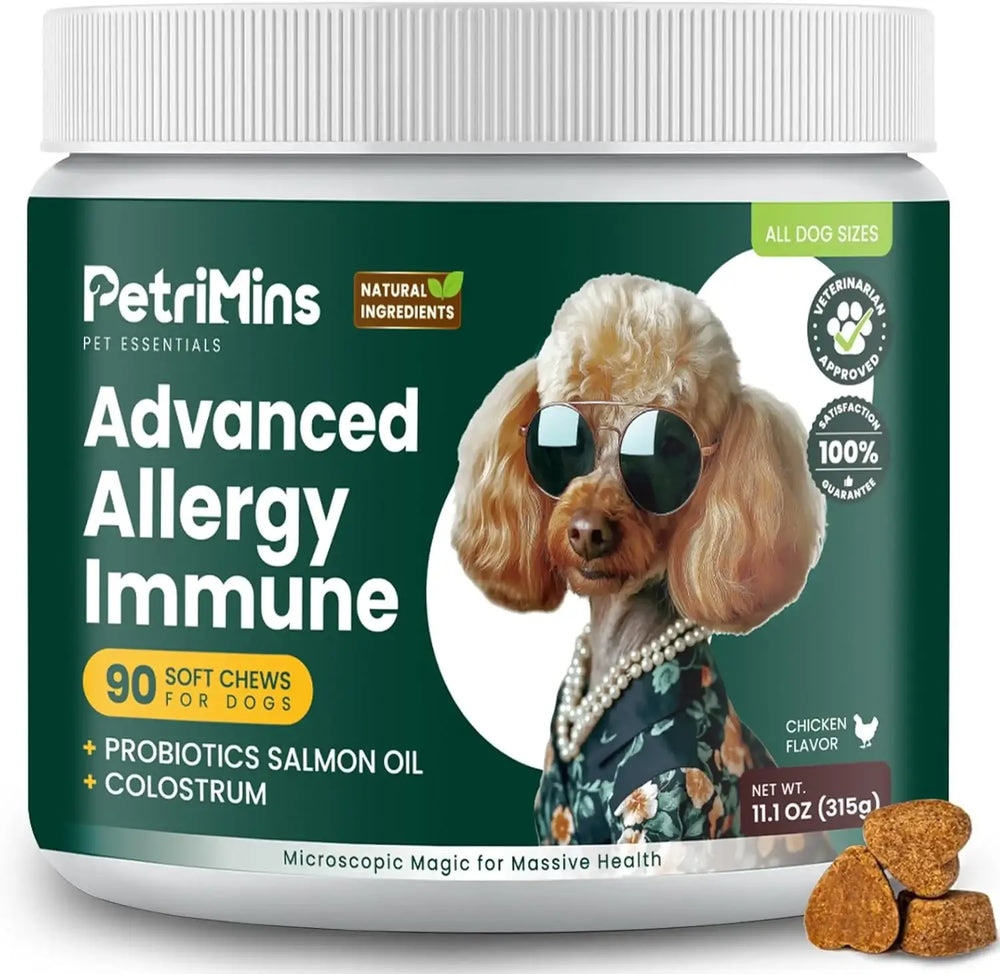 PETRIMINS - PetriMins Advanced Allergy Immune Itch Relief for Dogs Chicken 90 Masticables - The Red Vitamin MX - Remedios Para La Picazón De Perros - {{ shop.shopifyCountryName }}