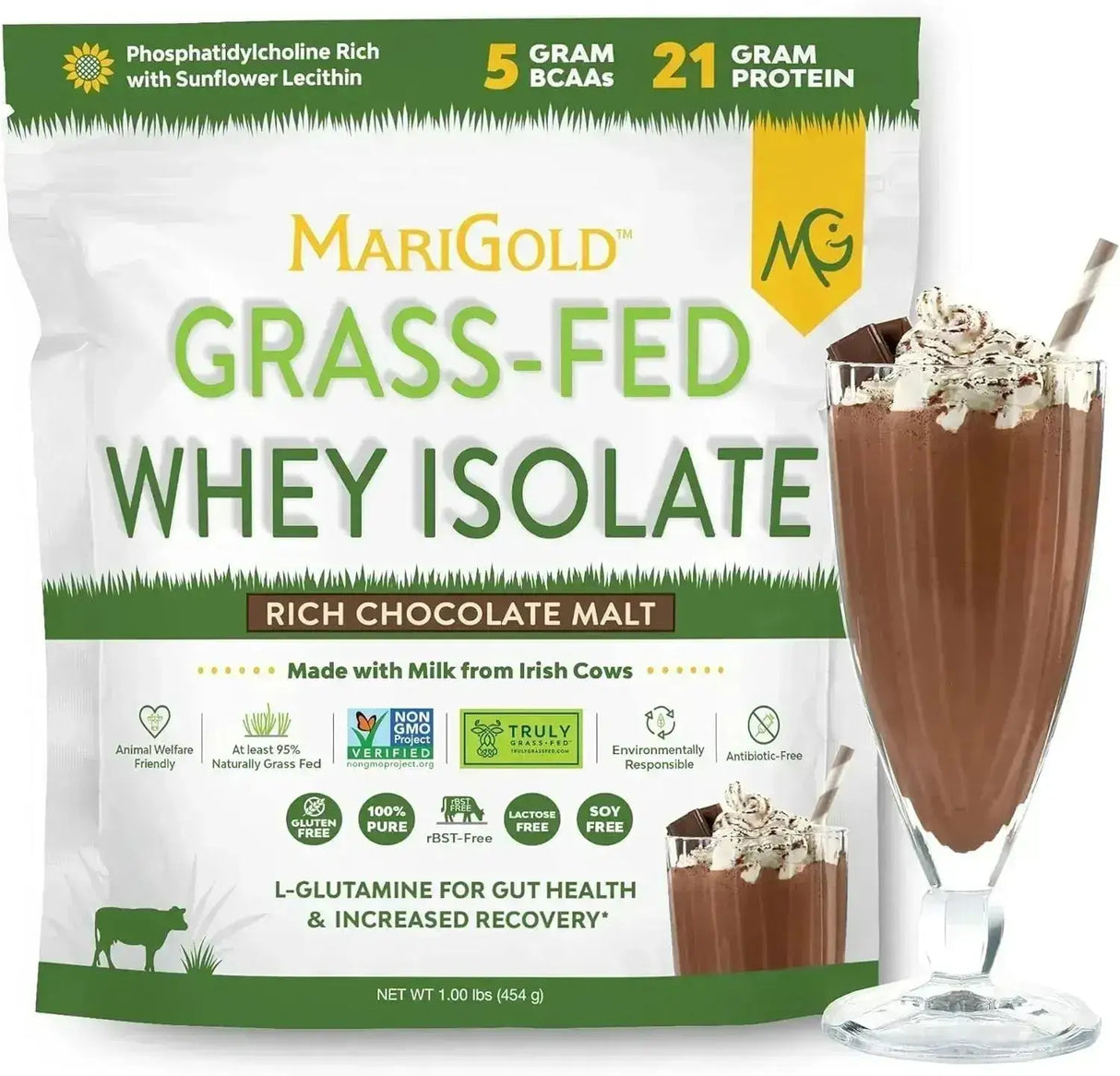MARIGOLD - MariGold Grass-fed Whey Protein Isolate Powder Creamy Rich Chocolate Malt 454Gr. - The Red Vitamin MX - Suplementos Alimenticios - {{ shop.shopifyCountryName }}