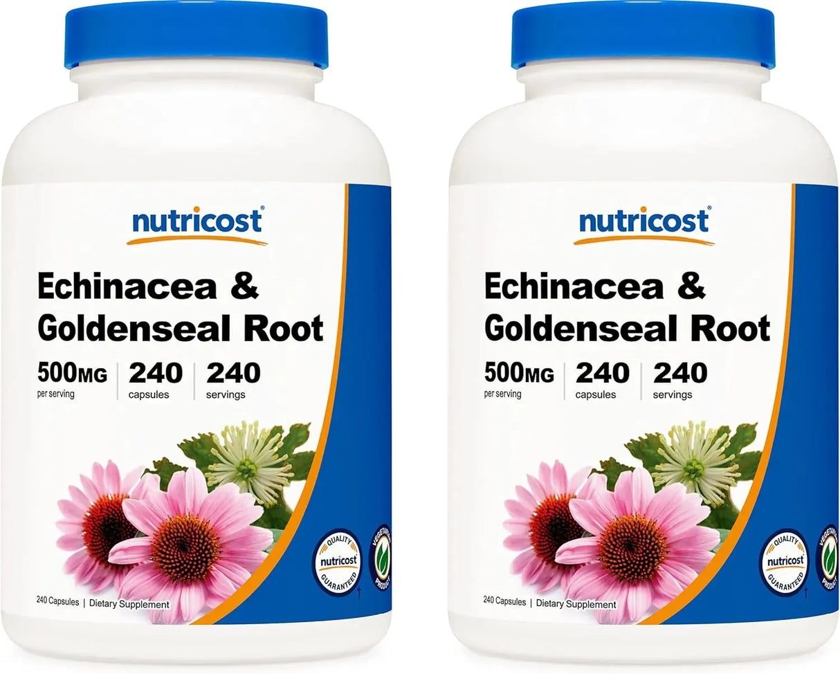 NUTRICOST - Nutricost Echinacea & Goldenseal Root 500Mg. 240 Capsulas 2 Pack - The Red Vitamin MX - Suplementos Alimenticios - {{ shop.shopifyCountryName }}