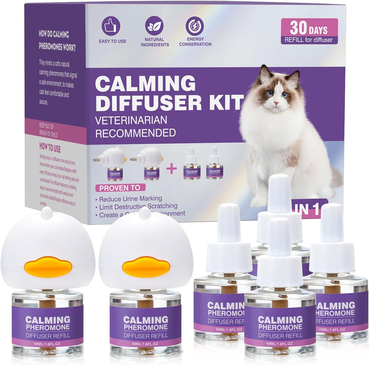 Tcllka Cat Calming Pheromone Diffuser Kit