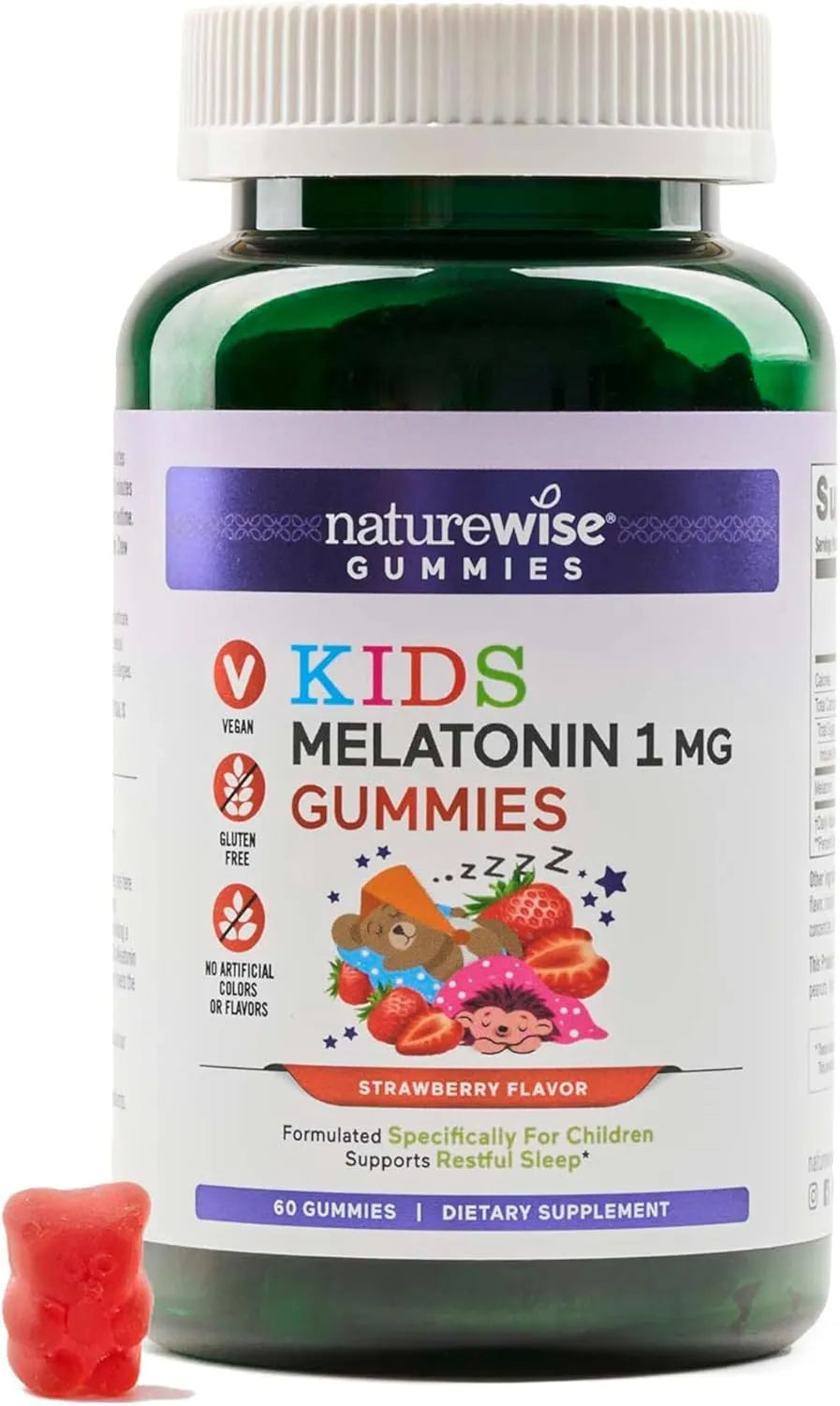 NATUREWISE - Naturewise Kids Melatonin Gummies 1Mg. Strawberry Flavored 60 Gomitas - The Red Vitamin MX - Suplementos Alimenticios - {{ shop.shopifyCountryName }}