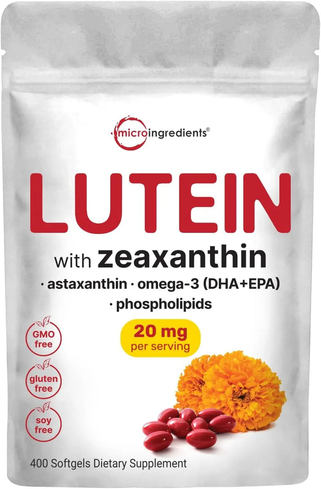 MICRO INGREDIENTS - Micro Ingredients Lutein & Zeaxanthin 20Mg. with Astaxanthin Omega-3s & Phospholipids 400 Capsulas Blandas - The Red Vitamin MX - Suplementos Alimenticios - {{ shop.shopifyCountryName }}