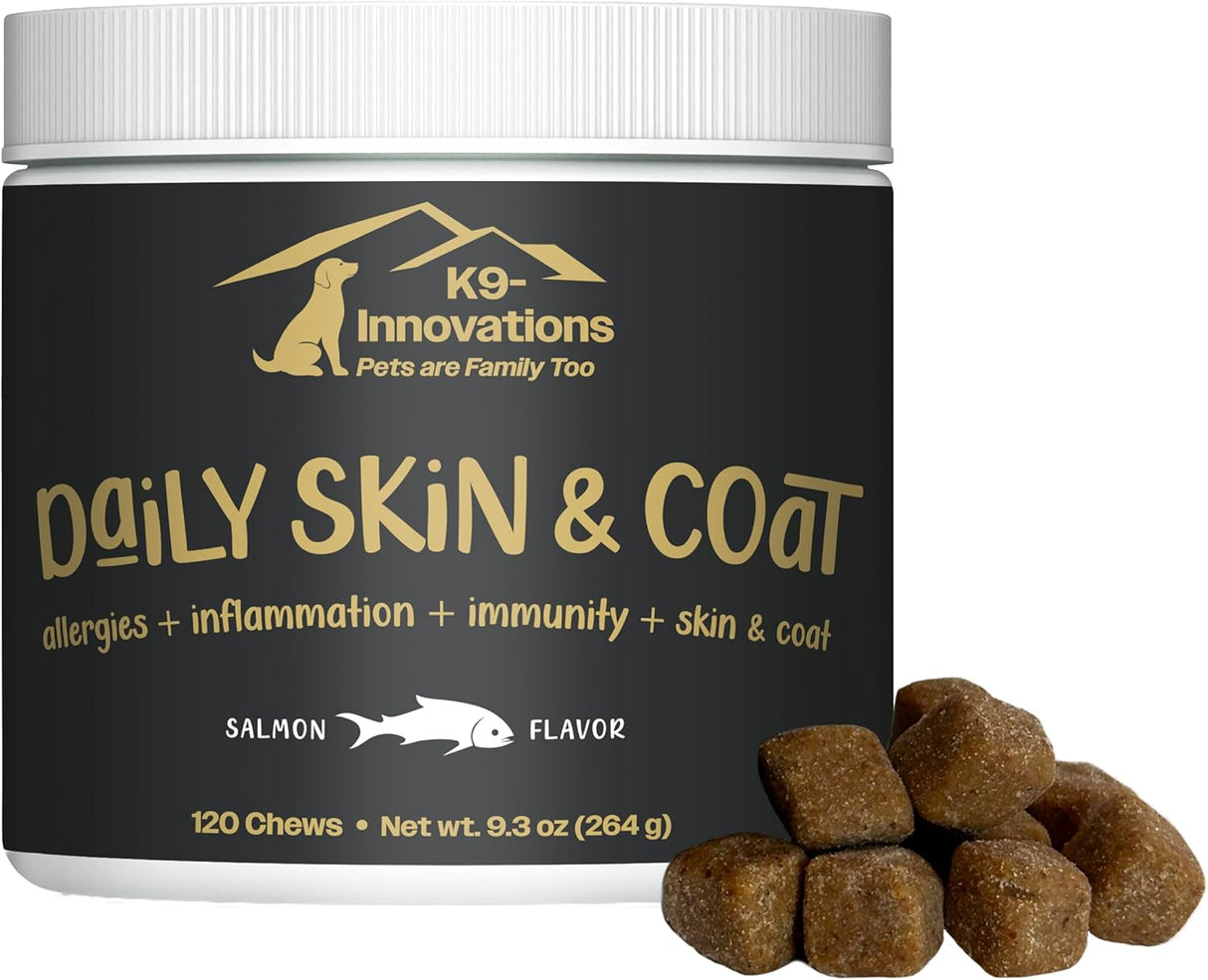 K9-Innovations Daily Skin & Coat Dog Chews Salmon Flavor 120 Masticables