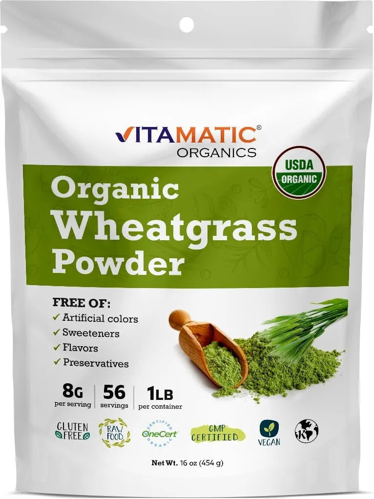 VITAMATIC - Vitamatic Certified USDA Organic Wheatgrass Powder 454Gr. - The Red Vitamin MX - Suplementos Alimenticios - {{ shop.shopifyCountryName }}