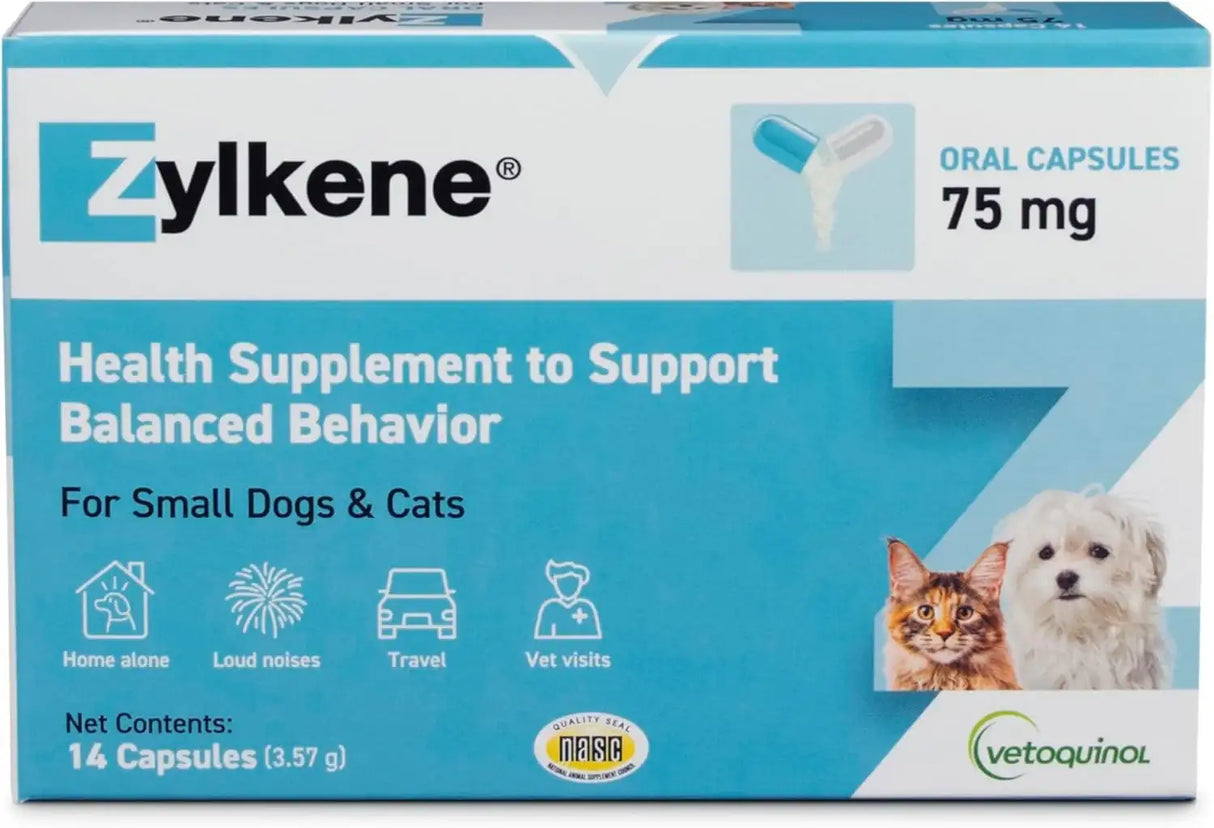 VETOQUINOL - Vetoquinol Zylkene Calming Support Supplement for Small Dogs and Cats 14 Capsulas - The Red Vitamin MX - Relajantes Para Perros - {{ shop.shopifyCountryName }}