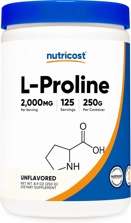 NUTRICOST - Nutricost L-Proline Powder 2000Mg. 125 Servicios 250Gr. - The Red Vitamin MX - Suplementos Alimenticios - {{ shop.shopifyCountryName }}
