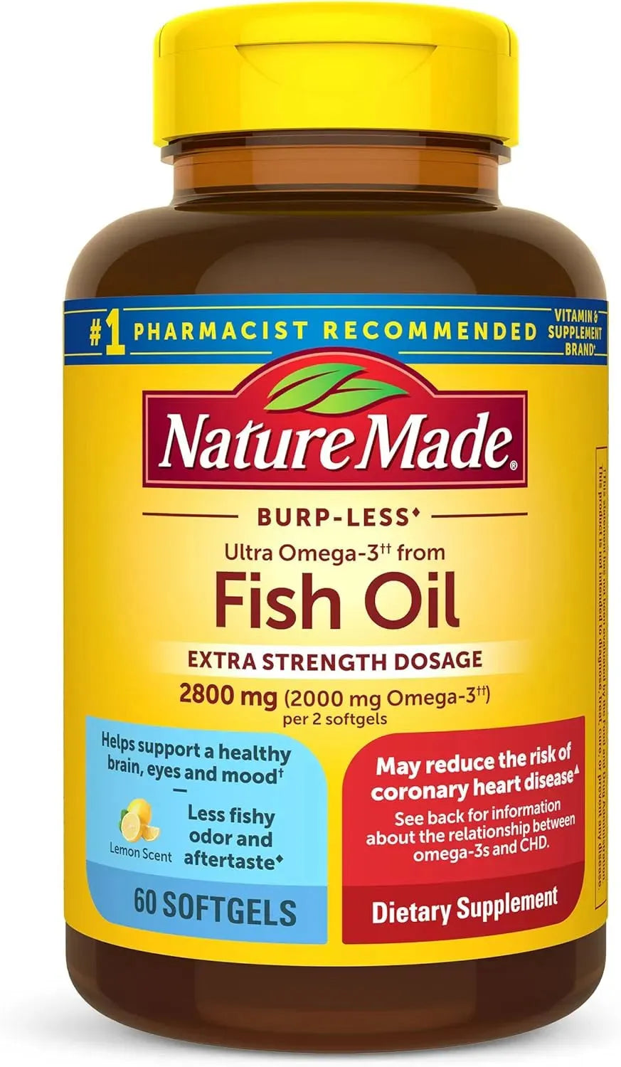 NATURE MADE - Nature Made Extra Strength Omega 3 Fish Oil 2800Mg. 60 Capsulas Blandas - The Red Vitamin MX - Suplementos Alimenticios - {{ shop.shopifyCountryName }}