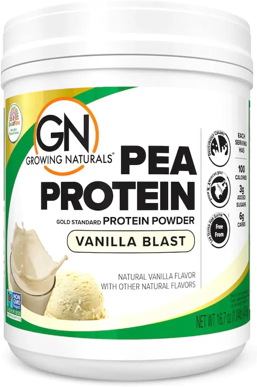 GROWING NATURALS - Growing Naturals Raw Pea Protein Powder Vanilla Blast 454Gr. - The Red Vitamin MX - Suplementos Alimenticios - {{ shop.shopifyCountryName }}