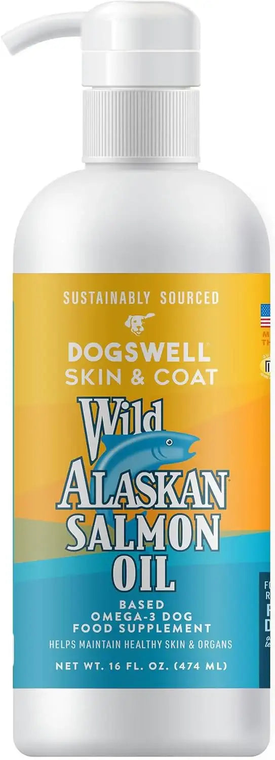 DOGSWELL - Dogswell Wild Alaskan Skin & Coat Salmon Oil Based Omega-3 16 Fl.Oz. - The Red Vitamin MX - Aceite De Pescado Para Perros - {{ shop.shopifyCountryName }}