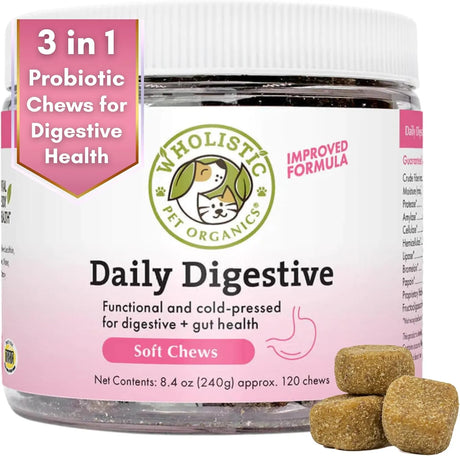 WHOLISTIC PET ORGANICS - Wholistic Pet Organics: Probiotic Chews for Dogs 120 Masticables - The Red Vitamin MX - Probióticos Para Perros - {{ shop.shopifyCountryName }}