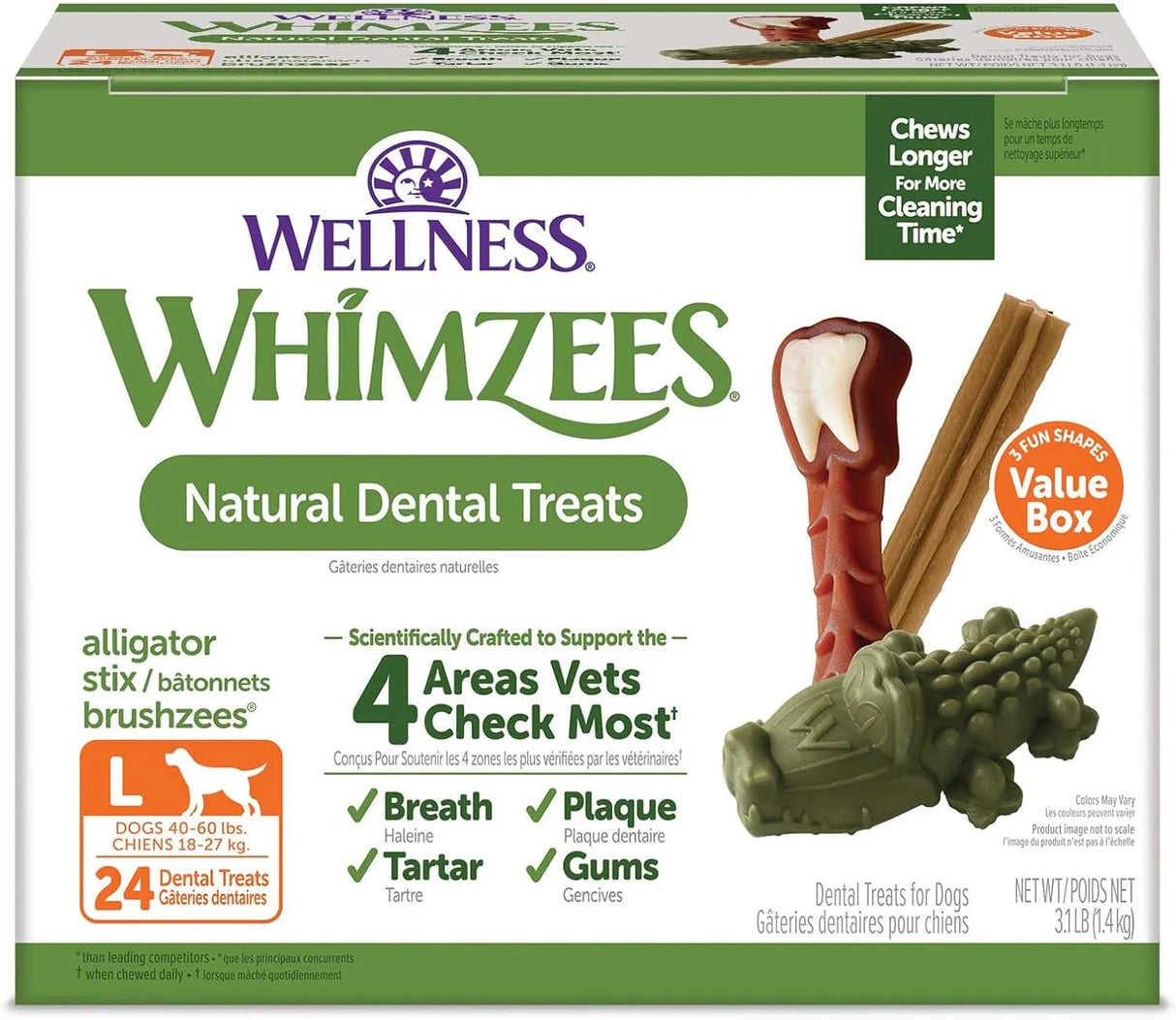 WELLNESS WHIMZEES - Wellness WHIMZEES Value Box Dog Dental Treats Large Size 24 Piezas - The Red Vitamin MX - Cuidado Dental Para Perros - {{ shop.shopifyCountryName }}