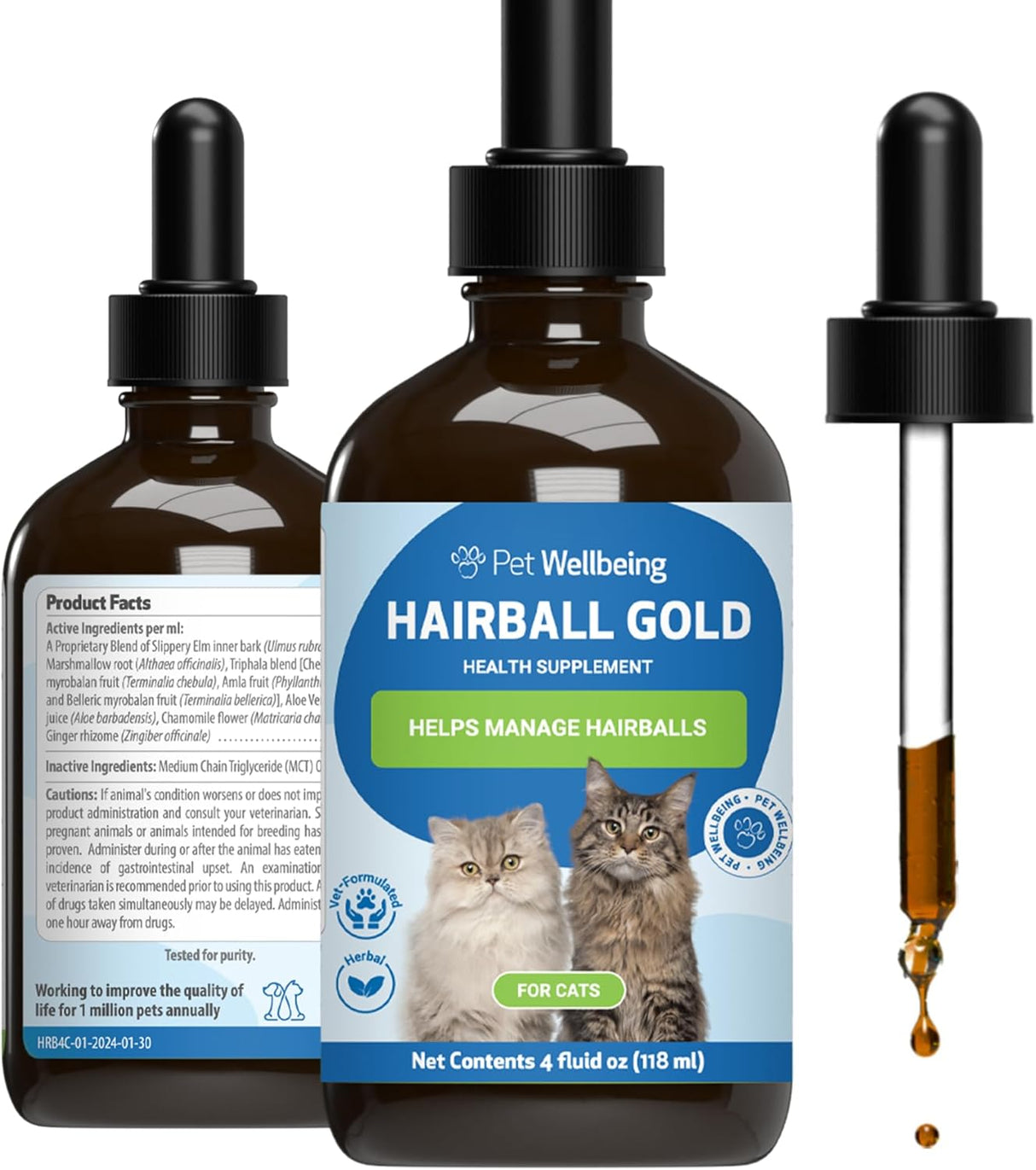 Pet Wellbeing Hairball Gold for Cats 4 Fl.Oz.