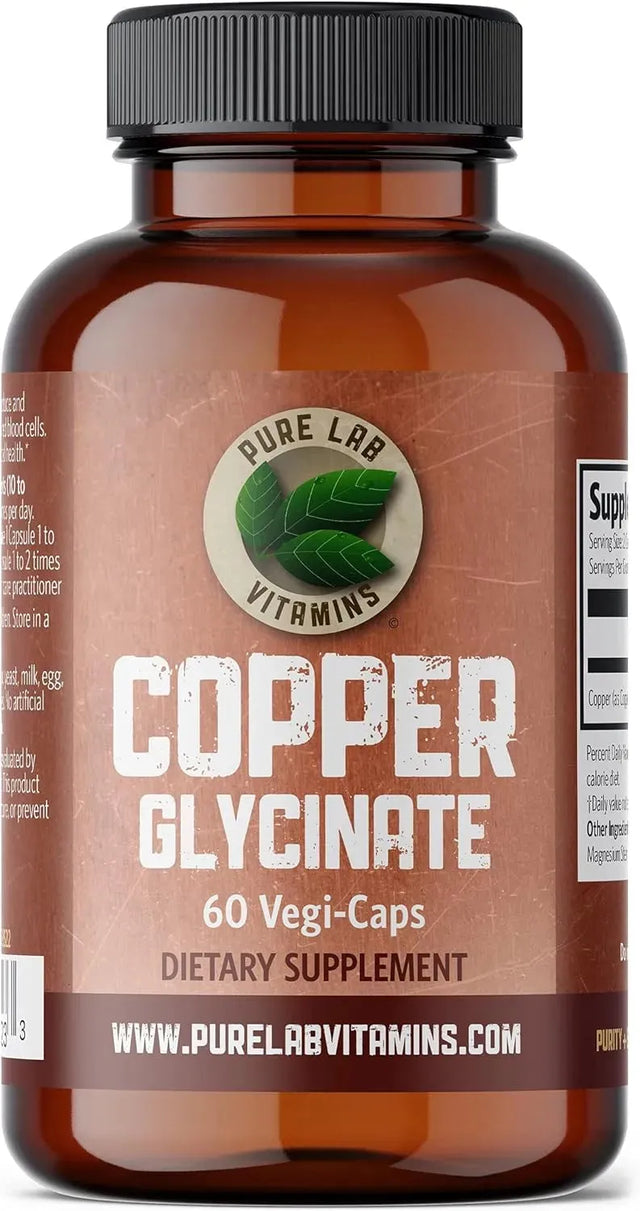 PURE LAB VITAMINS - Pure Lab Vitamins Copper Glycinate 1Mg. 60 Capsulas - The Red Vitamin MX - Suplementos Alimenticios - {{ shop.shopifyCountryName }}