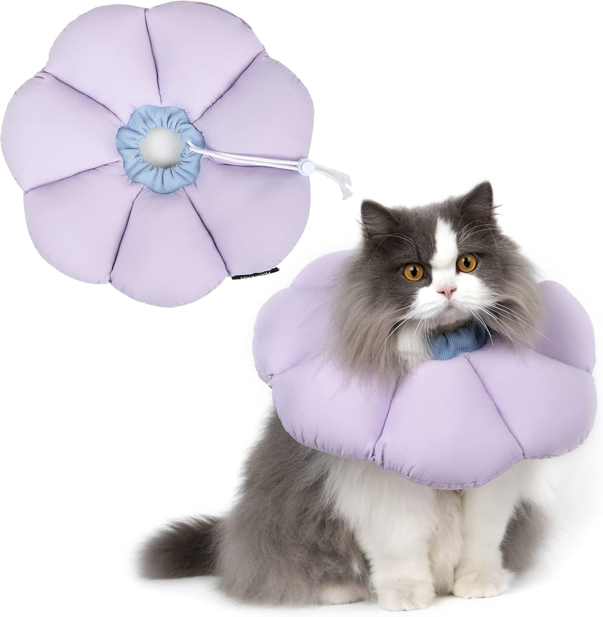 H HIDREAM Cat Cone Collar Purple Flower Small