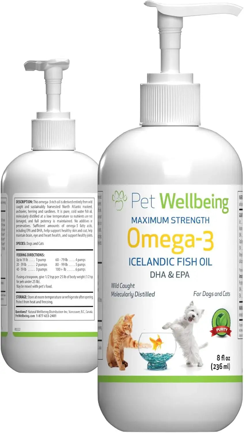 PET WELLBEING - Pet Wellbeing Omega-3 Icelandic Fish Oil for Dogs 8 Fl.Oz. - The Red Vitamin MX - Aceite De Pescado Para Perros - {{ shop.shopifyCountryName }}