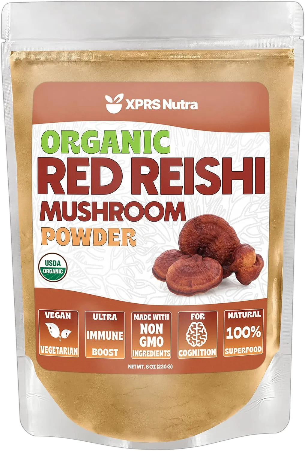 XPRS NUTRA - XPRS Nutra Organic Red Reishi Mushroom Powder 226Gr. - The Red Vitamin MX - Suplementos Alimenticios - {{ shop.shopifyCountryName }}