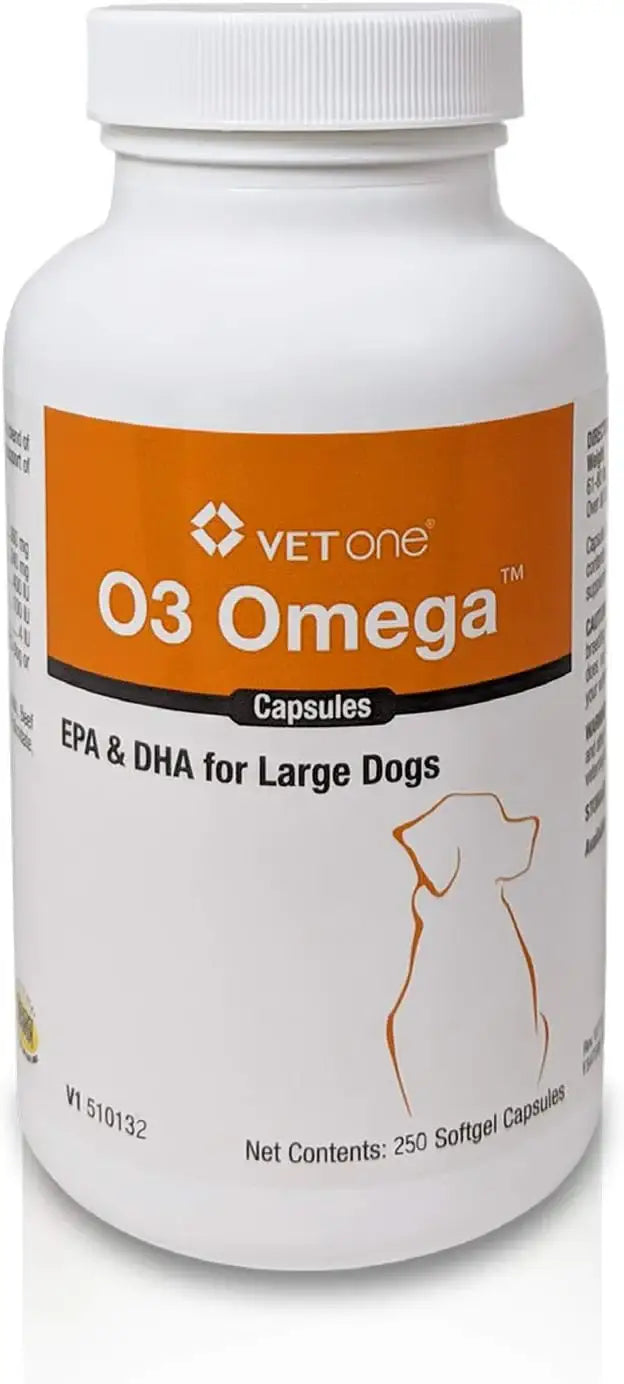 VETONE - VetOne O3 Omega Soft Gel for Large Dogs 250 Capsulas - The Red Vitamin MX - Aceite De Pescado Para Perros - {{ shop.shopifyCountryName }}
