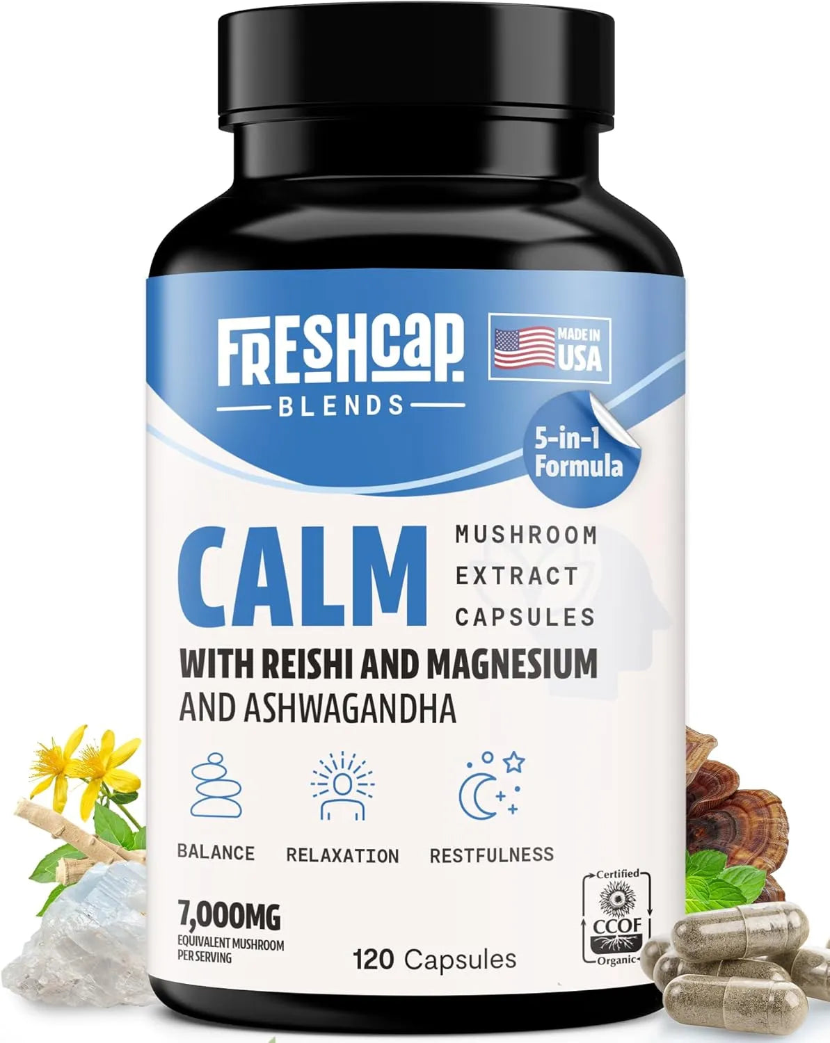 FRESHCAP - FreshCap 5-in-1 Calm with Reishi and Magnesium 120 Capsulas - The Red Vitamin MX - Suplementos Alimenticios - {{ shop.shopifyCountryName }}