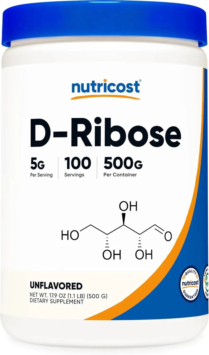 NUTRICOST - Nutricost D-Ribose Powder 500Gr. - The Red Vitamin MX - Suplementos Alimenticios - {{ shop.shopifyCountryName }}