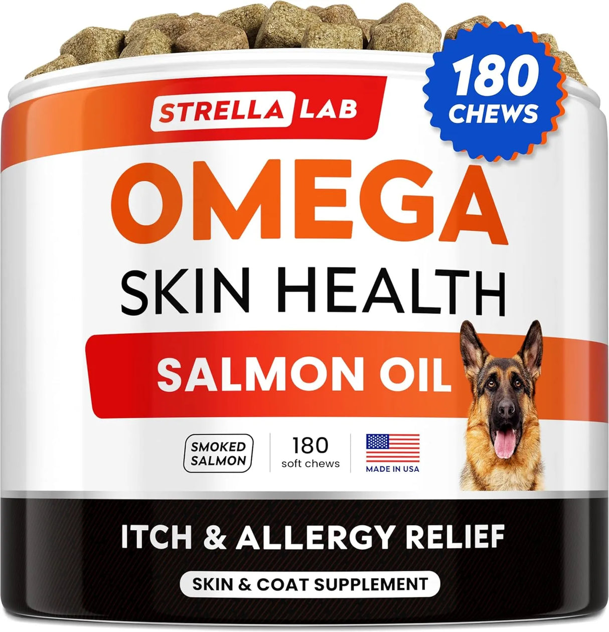 STRELLALAB - StrellaLab Omega 3 for Dogs 180 Masticables - The Red Vitamin MX - Aceite De Pescado Para Perros - {{ shop.shopifyCountryName }}