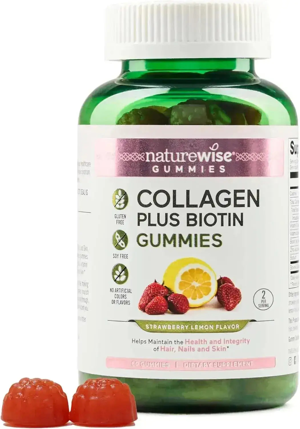NATUREWISE - NatureWise Collagen Gummies Strawberry Lemon Flavor 60 Gomitas - The Red Vitamin MX - Suplementos Alimenticios - {{ shop.shopifyCountryName }}