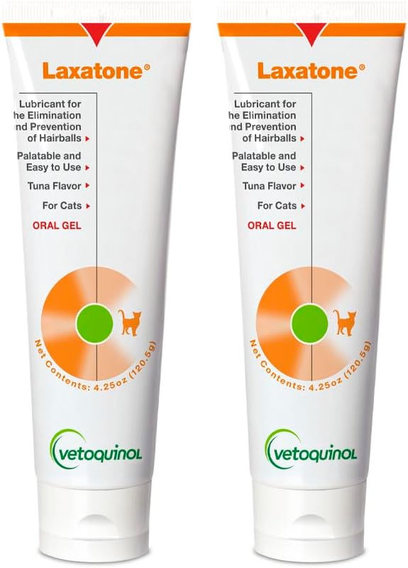 Vetoquinol Laxatone: Oral Hairball Lubricant Gel for Cats 4.25 Oz. 2 Pack